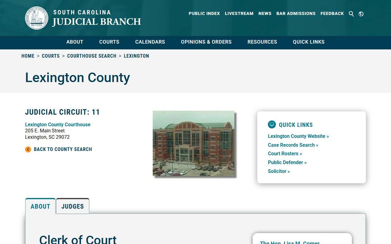 Lexington County Court resource for Lexington criminal history