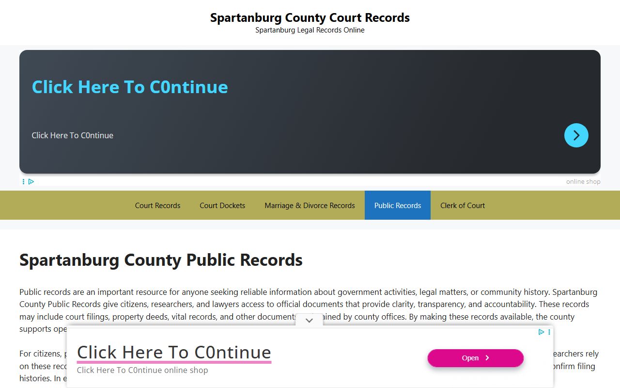 Spartanburg County Courts public records resource for Spartanburg criminal history
