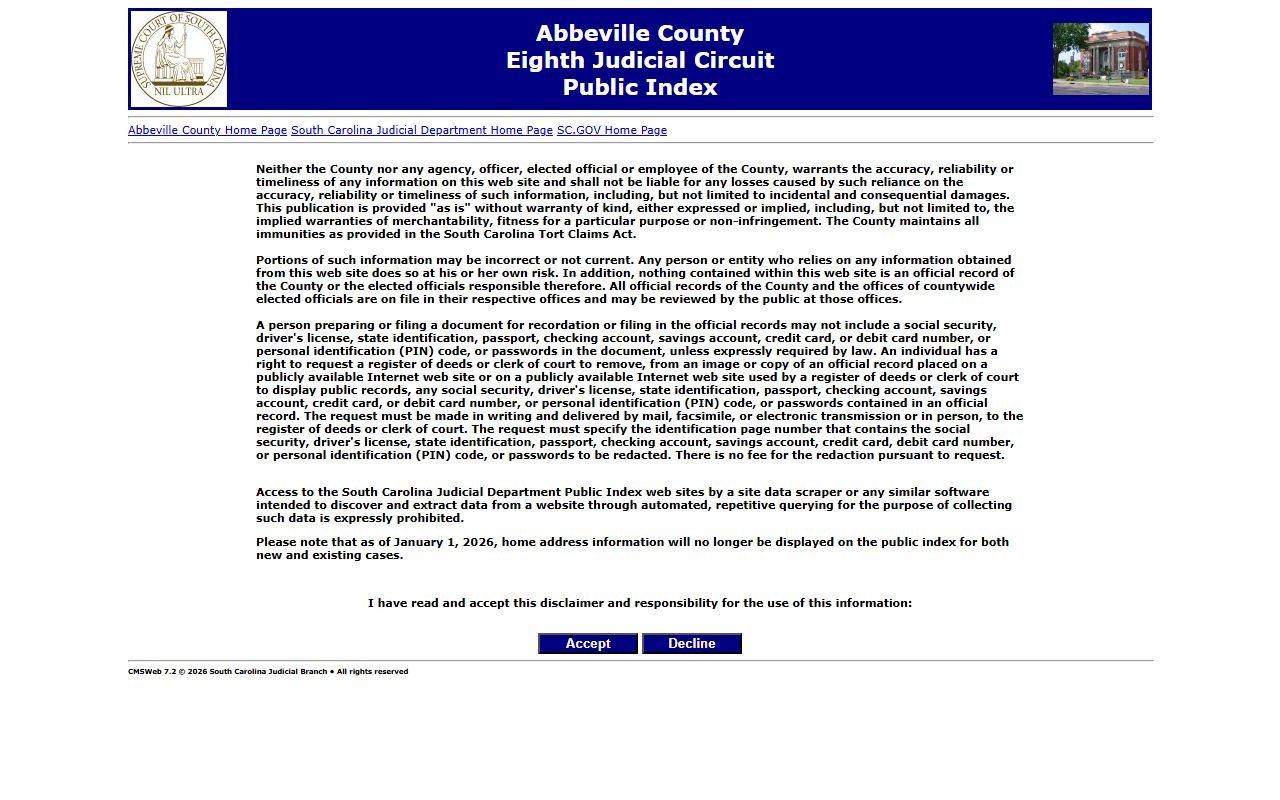 abbeville County criminal history public index search