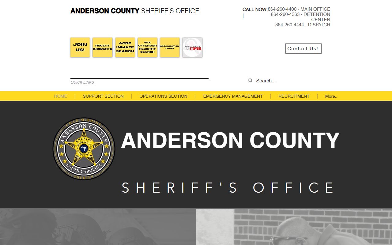 anderson County criminal history sheriff office