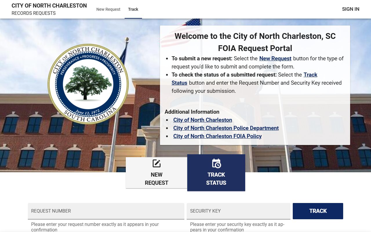 North Charleston Police Department FOIA portal for criminal record requests