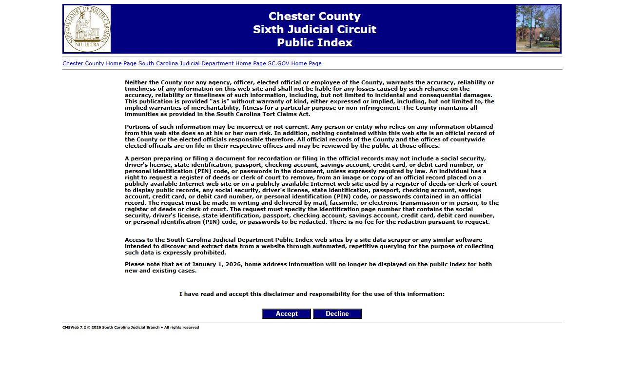 Chester County Public Index for criminal case searches online