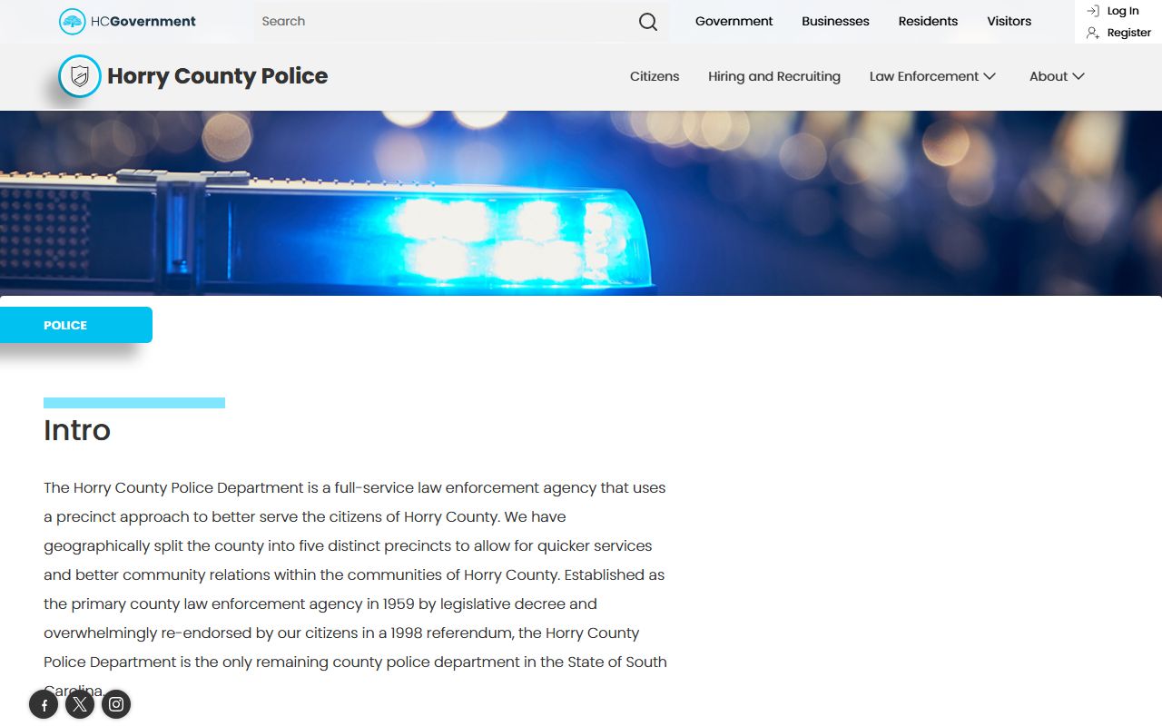 Horry County online records and police services