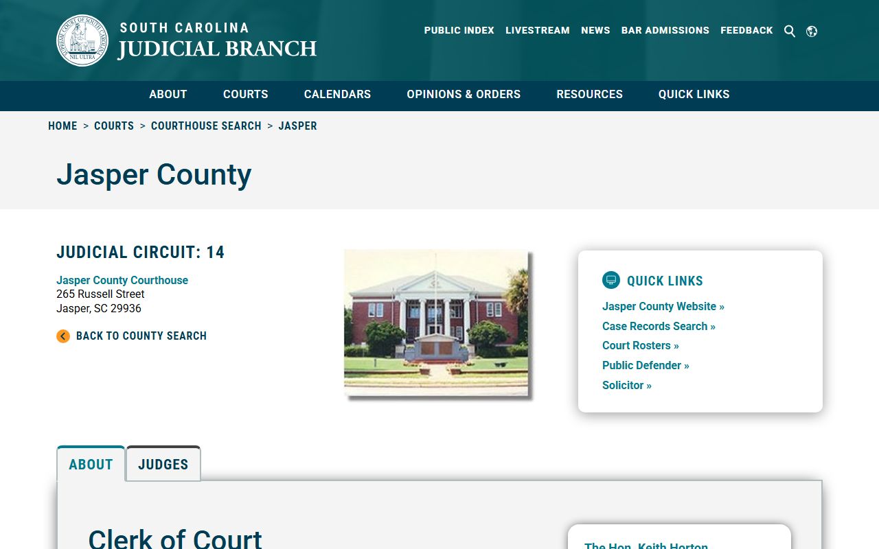Jasper County Clerk of Court criminal history records