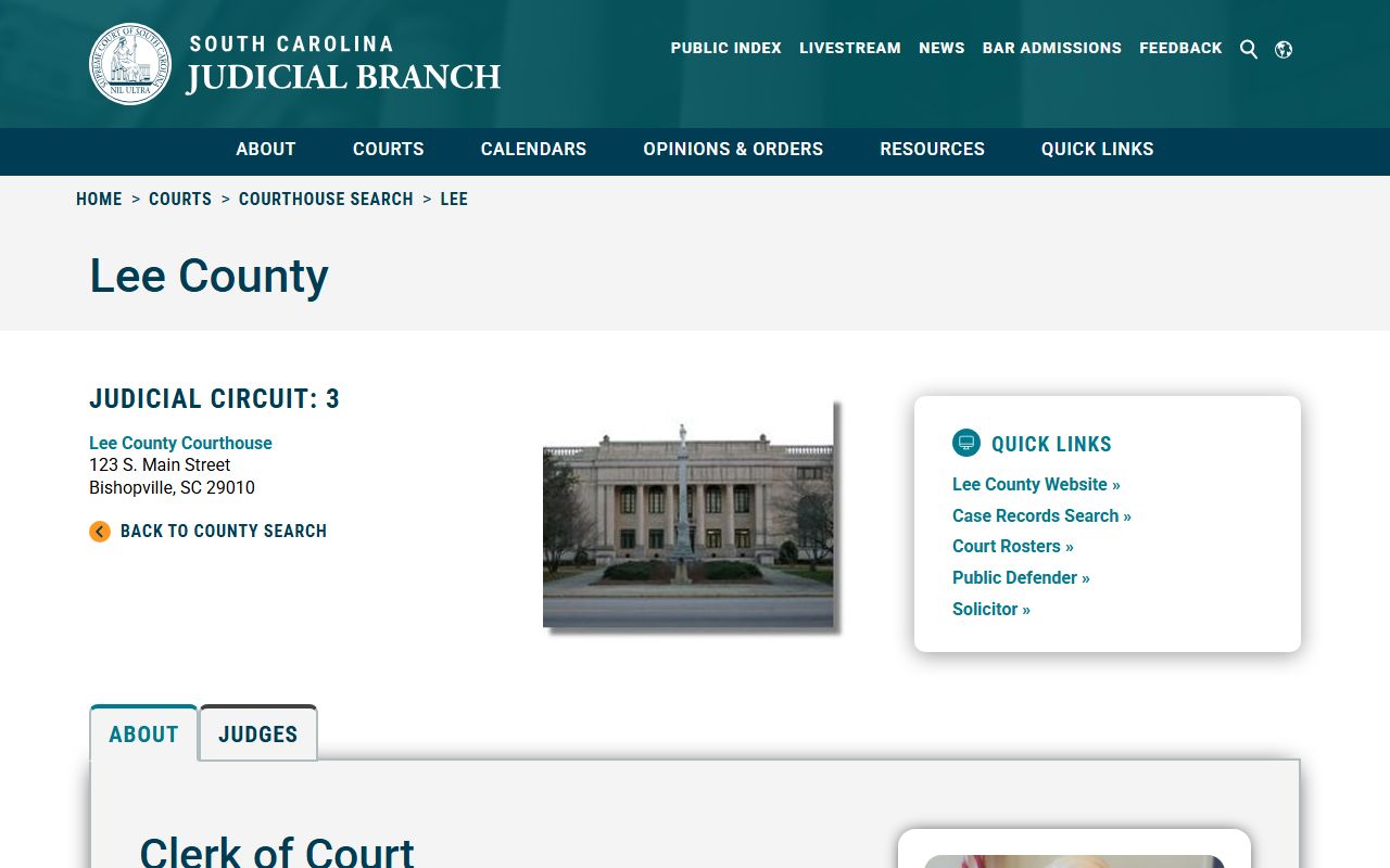 Lee County Clerk of Court for Lee County criminal history records