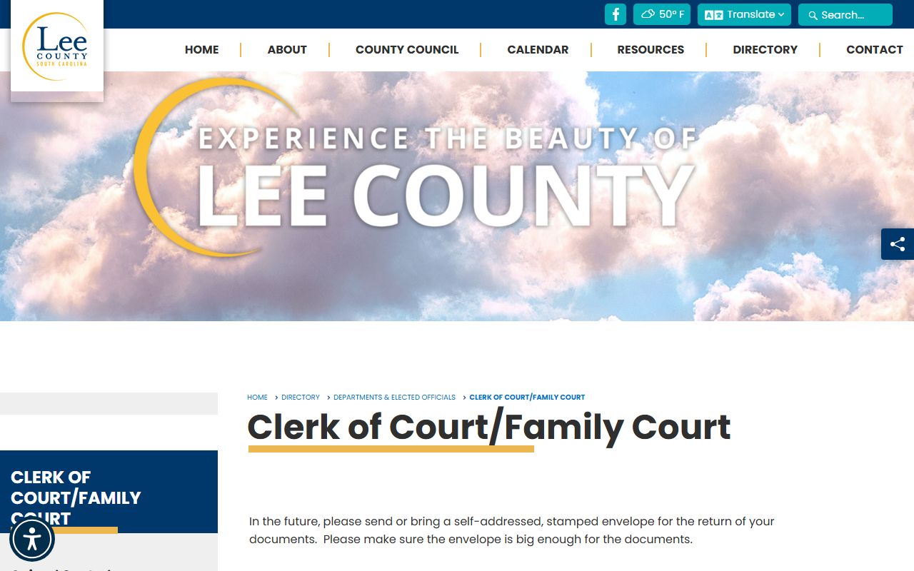 Lee County Clerk of Court detailed fee schedule for criminal history records