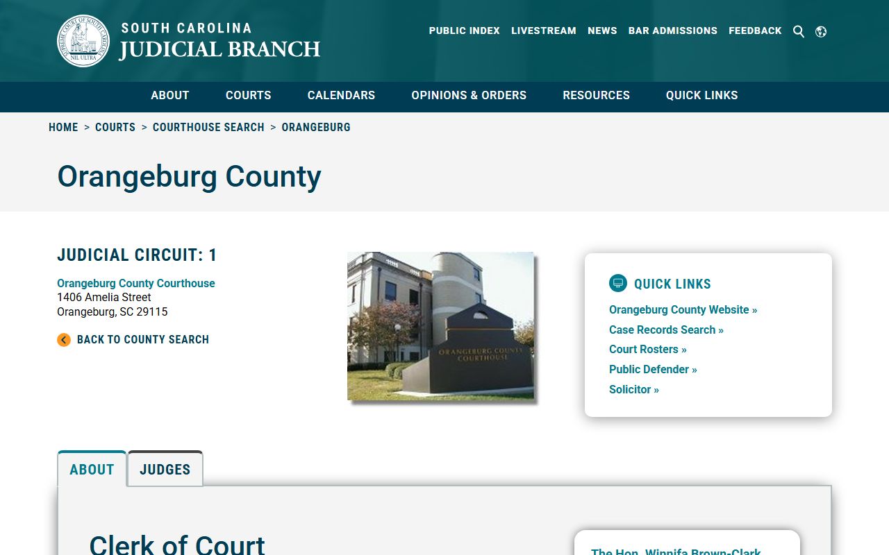 Orangeburg County courthouse criminal records