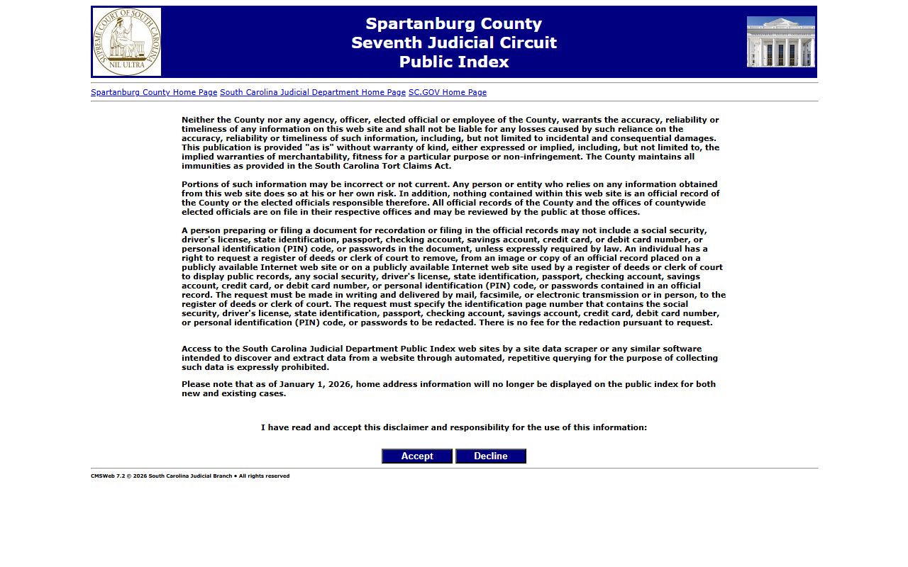Spartanburg County Public Index criminal history search