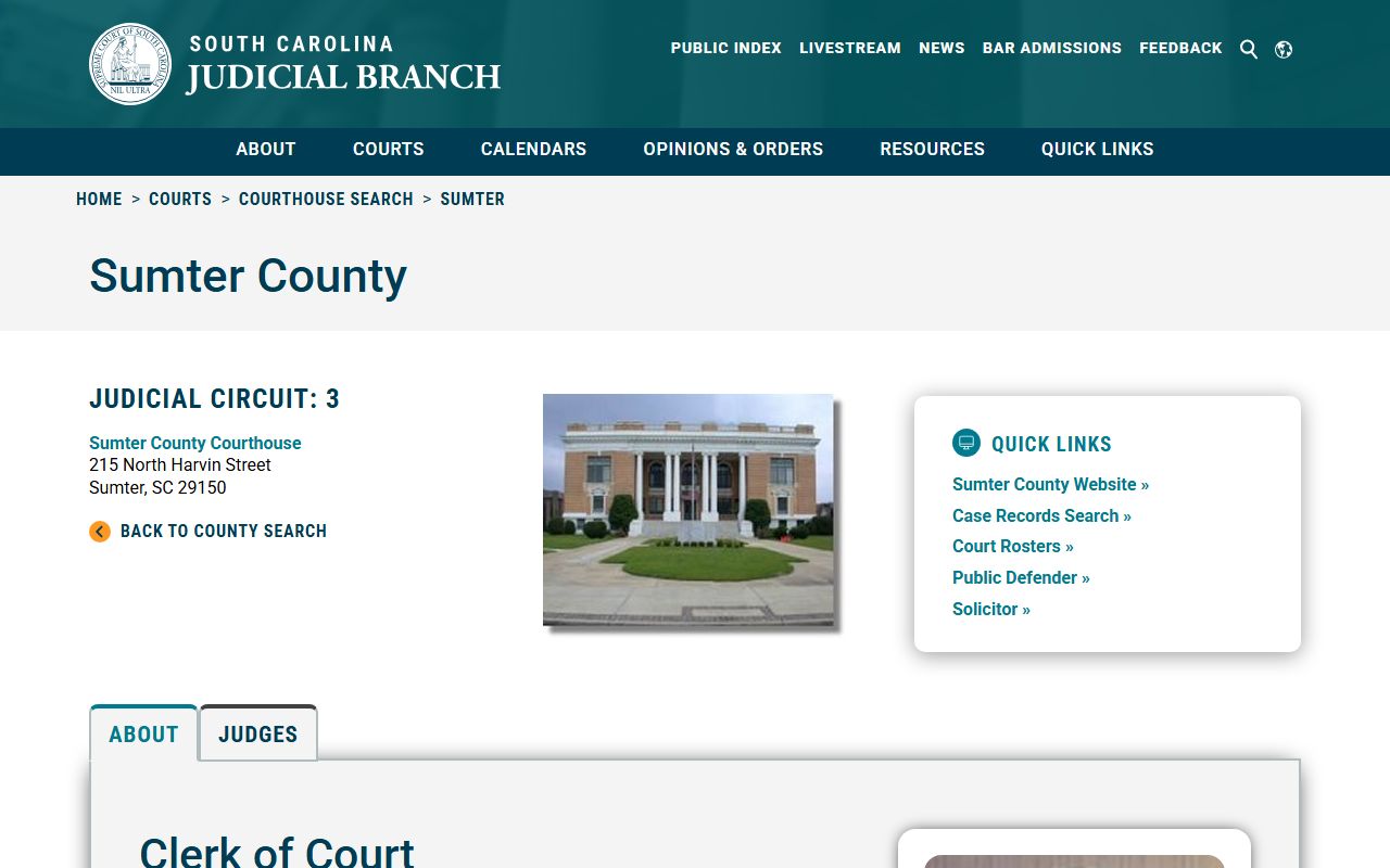 Sumter County Clerk of Court court records information