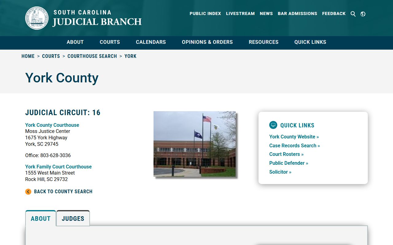 York County court directory criminal records